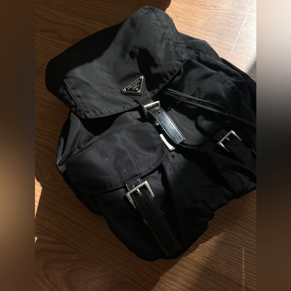 AUTHENTIC Prada Medium Saffiano-Trimmed Vela Backpack 🖤 - Picture 7 of 15